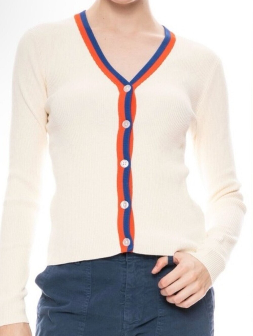 KULE Tommi Cream Cotton Cardigan Sz Medium